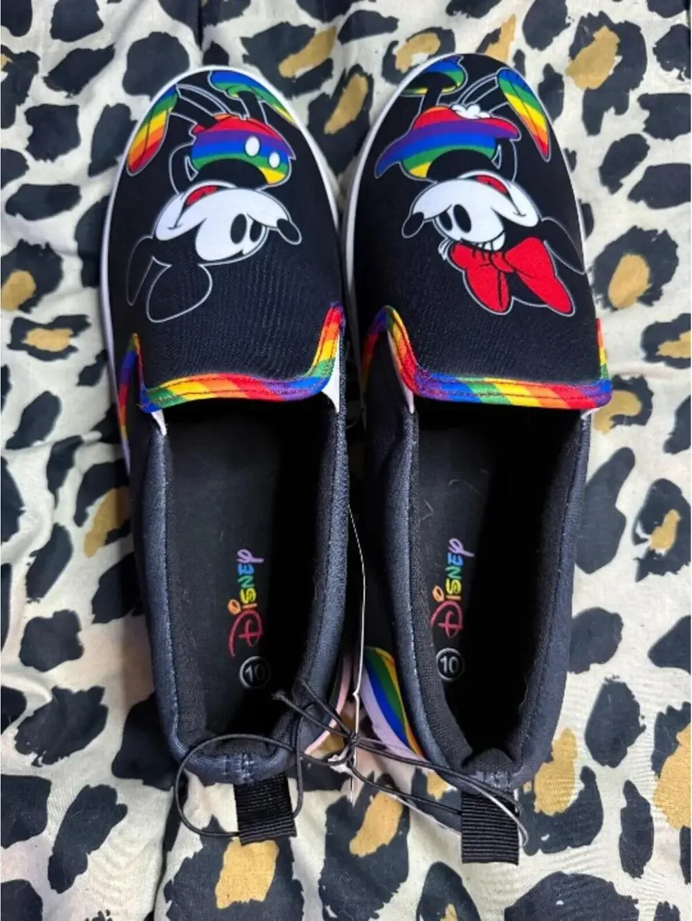 Hot Topic New Disney Mickey and Minnie mouse Pride Shoes Sz 10W 8M Rainbow - Picture 3 of 5